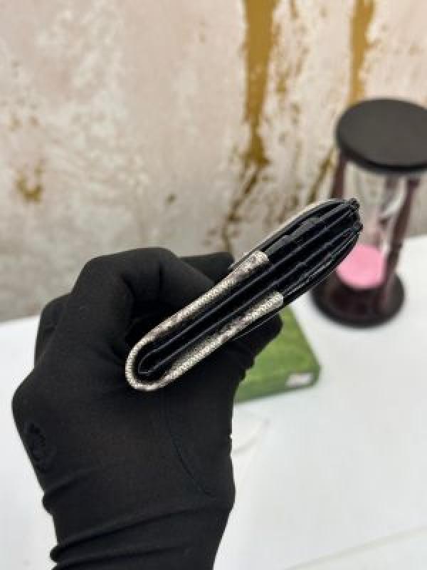 Gucc_i gg supreme monogram french flap wallet black (no.60)