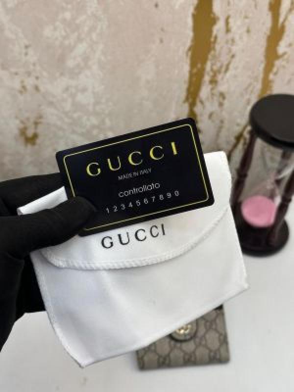 Gucc_i gg supreme monogram french flap wallet black (no.60)