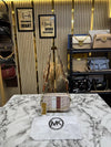 Michael_Kors Jet Set Signature Empire Shoulder Bag With Dust Bag (Beige)