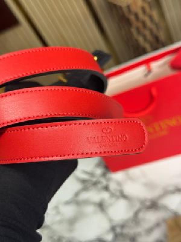 Valentin_o garavani V-logo crystal leather belt with box and dust bag including carry bag (V43-Red)