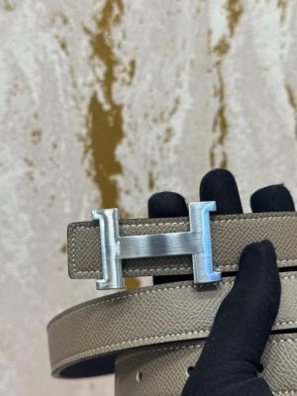 HERME_S PREMIUM BELT WITH OG BOX DUST BAG KHAKI H50
