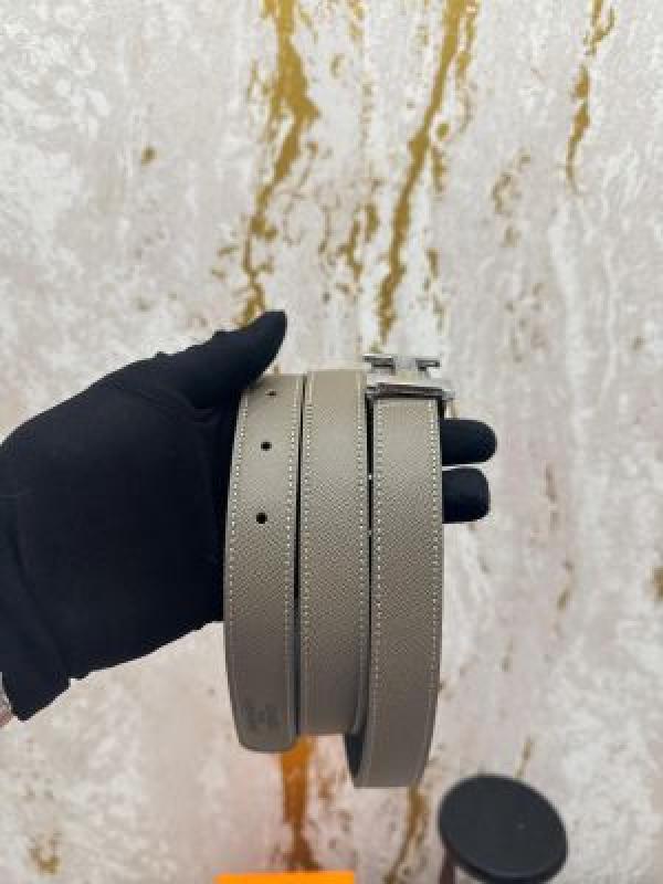 HERME_S PREMIUM BELT WITH OG BOX DUST BAG KHAKI H50
