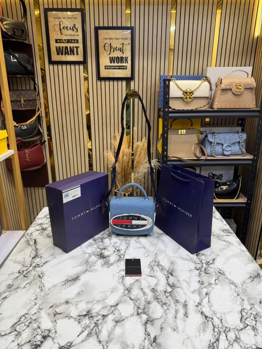 Tommy_Hilfiger Compact Flap Shoulder Bag With Box And Including Carry Bag (Denim Blue)