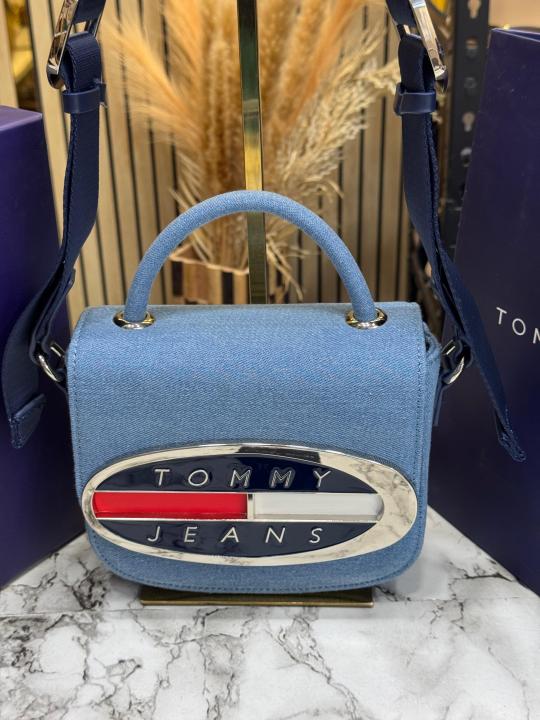 Tommy_Hilfiger Compact Flap Shoulder Bag With Box And Including Carry Bag (Denim Blue)