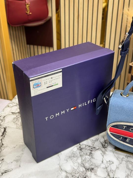 Tommy_Hilfiger Compact Flap Shoulder Bag With Box And Including Carry Bag (Denim Blue)