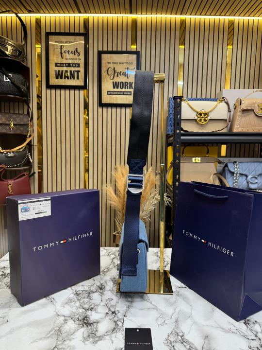 Tommy_Hilfiger Compact Flap Shoulder Bag With Box And Including Carry Bag (Denim Blue)