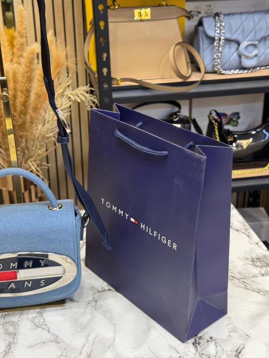 Tommy_Hilfiger Compact Flap Shoulder Bag With Box And Including Carry Bag (Denim Blue)