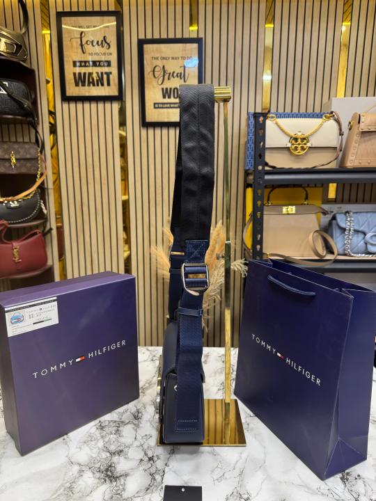 Tommy_Hilfiger Compact Flap Shoulder Bag With Box And Including Carry Bag (Navy Blue)