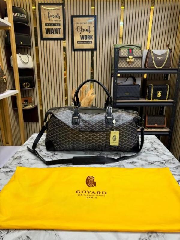 Goyar_d boeing travel duffle bag in ian canvas with dust bag (black-2316)