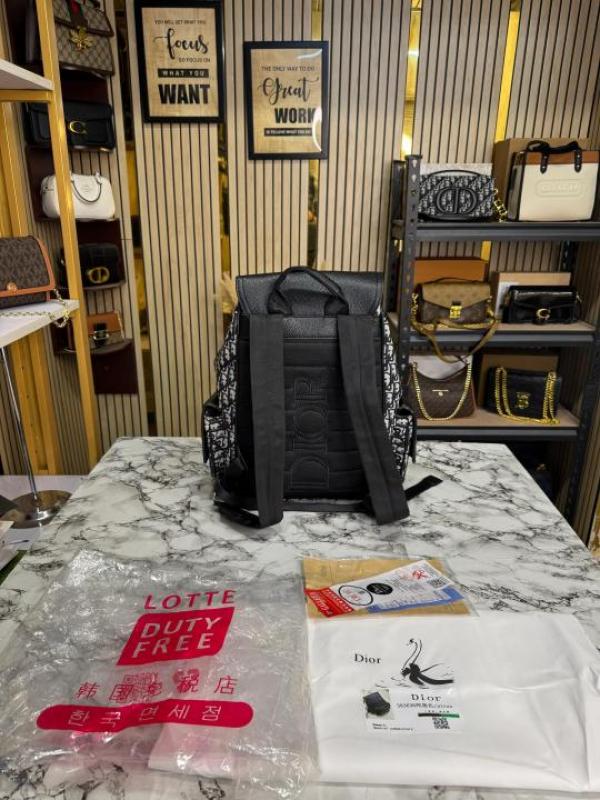 Christian_Dior_Saddle_Oblique_BackPack_With_Dust_Bag_(White-Black)