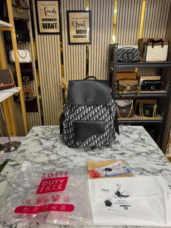 Christian_Dior_Saddle_Oblique_BackPack_With_Dust_Bag_(White-Black)