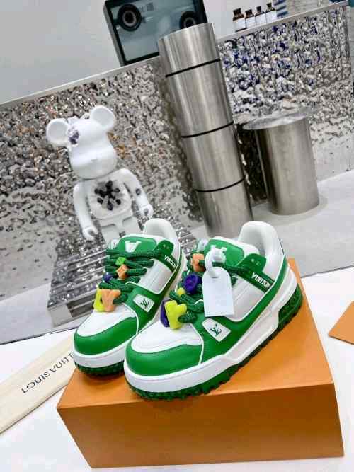 Louiss Vuittonn TRAINER Maxi Green WHITE