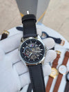 Tomm y Hilfiger Automatic Leather Belt Black Silver Black AT143