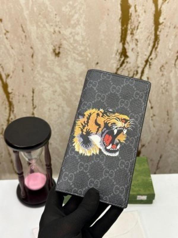 GUCC_I TIGER LONG WALLET WITH OG BOX AND DUST BAG AND CARD (BLACK) S09