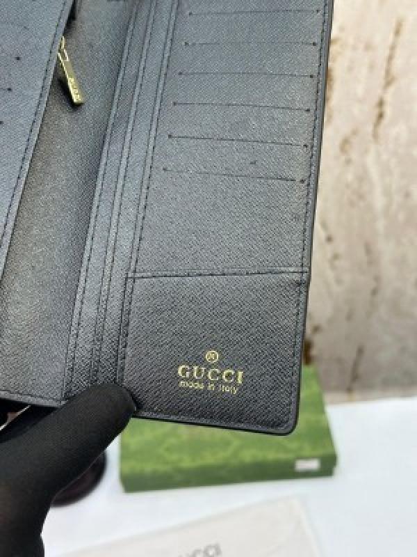 GUCC_I TIGER LONG WALLET WITH OG BOX AND DUST BAG AND CARD (BLACK) S09