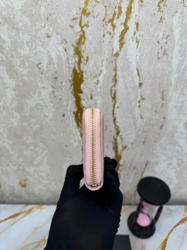 Gucc_i GG Soho Premium Zipper Wallet With Box And Dust Bag (Peonia Pink-6065)
