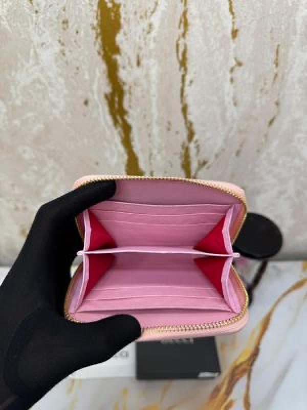 Gucc_i GG Soho Premium Zipper Wallet With Box And Dust Bag (Peonia Pink-6065)