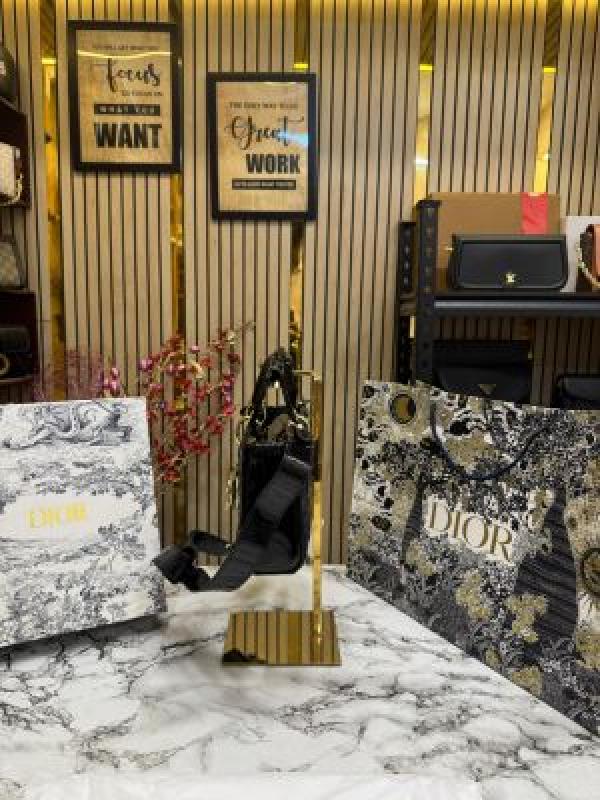 Christian_Dior_D-Joy_Pearl_Patent_Handbag_With_Box_And_Dust_Bag_Including_CarryBag_(8861-Black)