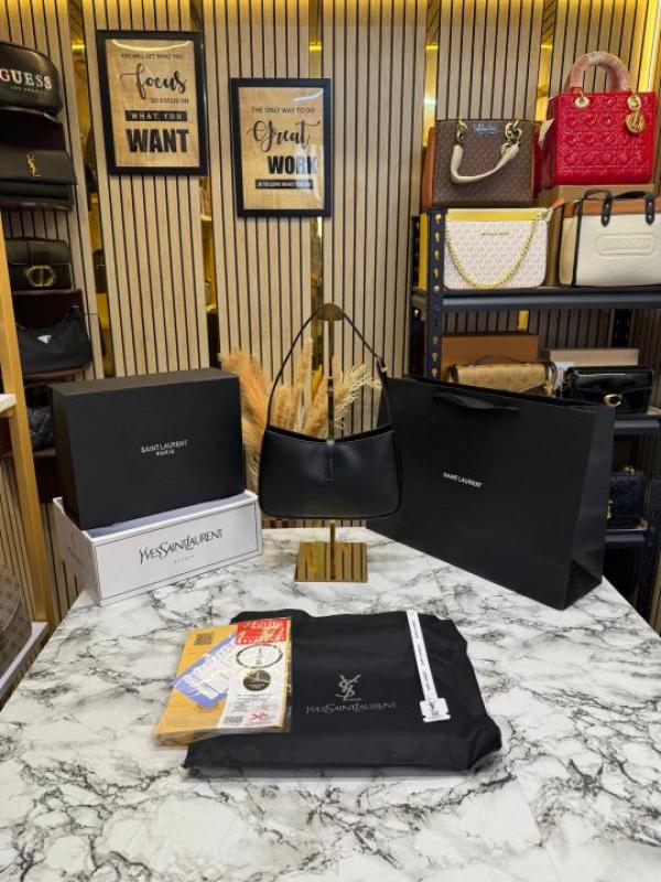 Yves Saint Laurent Hobo Shoulder Bag Premium Quality With Double Og Box And Dust Bag Including Carry Bag (Black-6572)