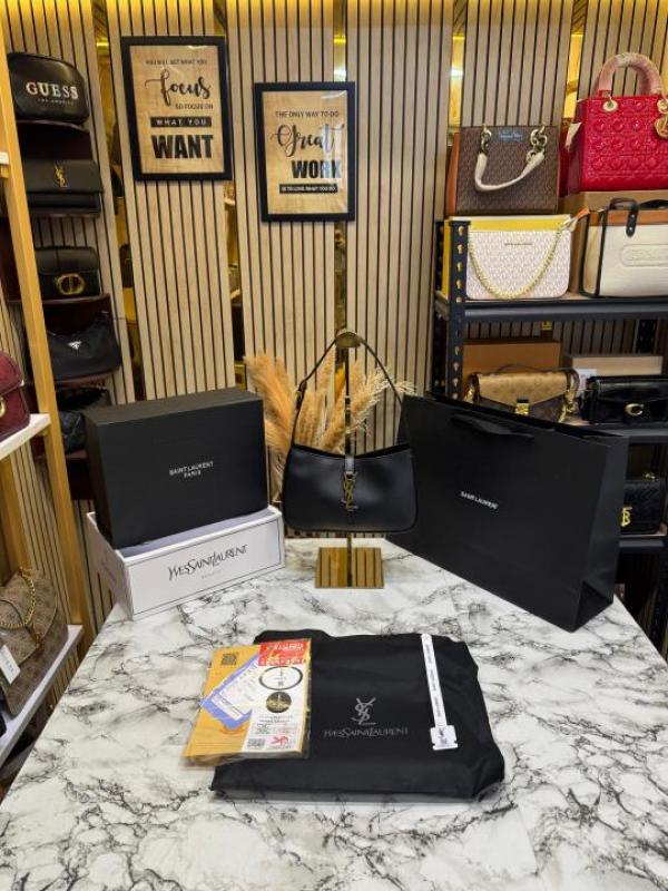 Yves Saint Laurent Hobo Shoulder Bag Premium Quality With Double Og Box And Dust Bag Including Carry Bag (Black-6572)