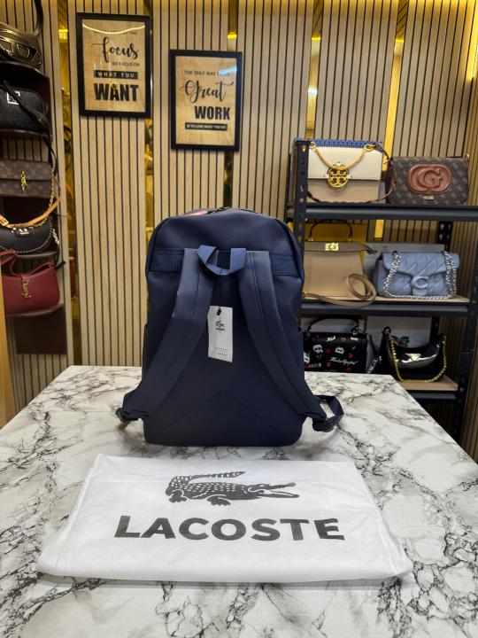 Lacost_e Bold Sporty Logo Design Premium Backpack With Dust Bag (Blue-518-4)