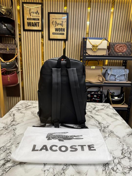 Lacost Crocodile Graphic Backpack With Dust Bag Black Sport Edition (518-2)