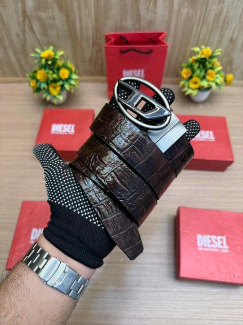 DIESEL_PREMIUM CROCODILE EMBOSE REVERSE BELT WID OG  BOX ETC 500