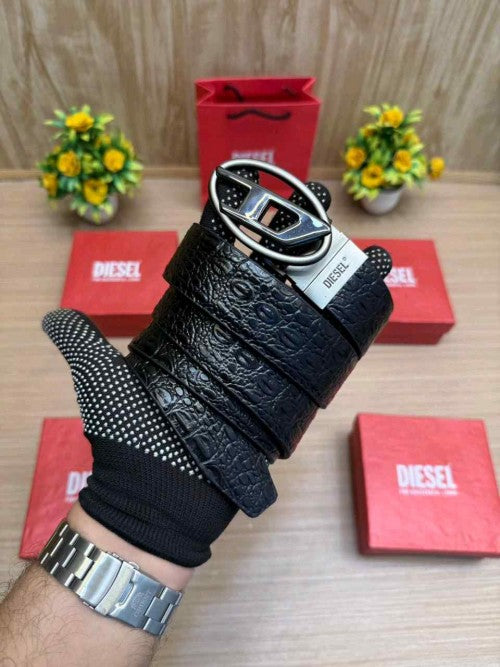 DIESEL_PREMIUM CROCODILE EMBOSE REVERSE BELT WID OG  BOX ETC 500