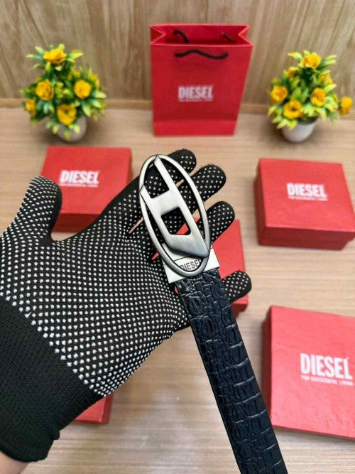 DIESEL_PREMIUM CROCODILE EMBOSE REVERSE BELT WID OG  BOX ETC 501