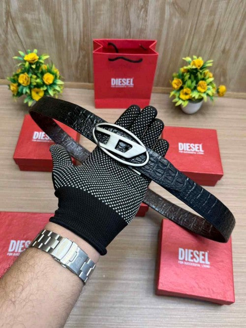 DIESEL_PREMIUM CROCODILE EMBOSE REVERSE BELT WID OG  BOX ETC 501