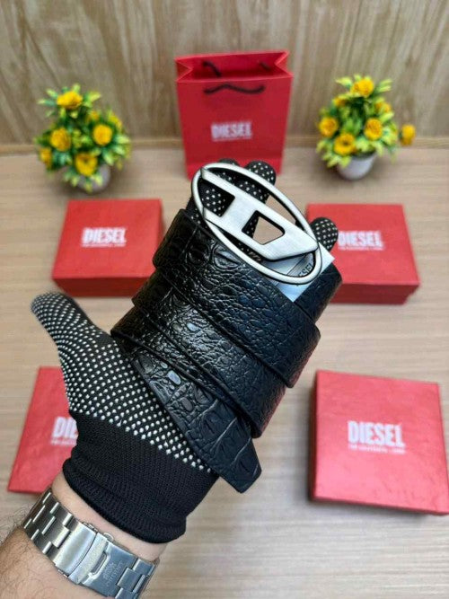 DIESEL_PREMIUM CROCODILE EMBOSE REVERSE BELT WID OG  BOX ETC 501