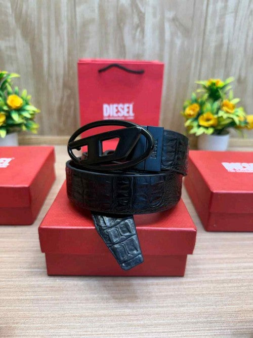DIESEL_PREMIUM CROCODILE EMBOSE REVERSE BELT WID OG  BOX ETC 503