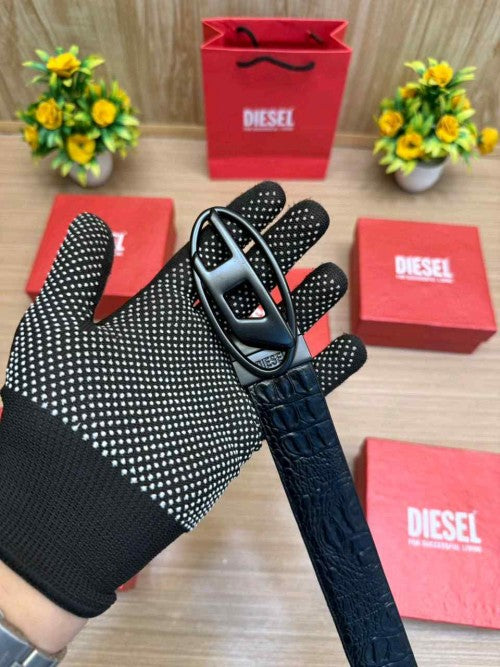 DIESEL_PREMIUM CROCODILE EMBOSE REVERSE BELT WID OG  BOX ETC 503