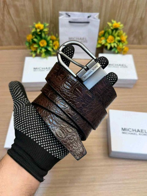 MICHAEL_KORS PREMIUM CROCODILE EMBOSE REVERSE BELT WID OG  BOX ETC 507