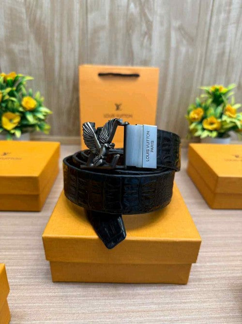 LOUIS_VUITTON_PREMIUM CROCODILE EMBOSE REVERSE BELT WID OG  BOX ETC 506