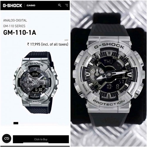 G Shock GA 110 Black & Steel