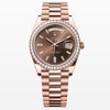 Swiss ETA Rolex Day Date 40MM Diamond Bezel Chocolate Brown Dial