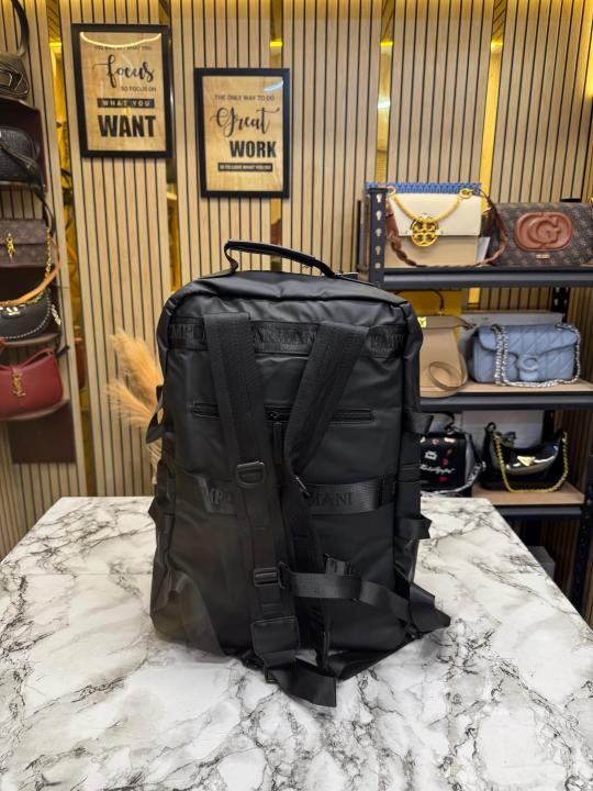 Emporio Arma_i EA7 Signature Plaque Backpack In Black (E5020)