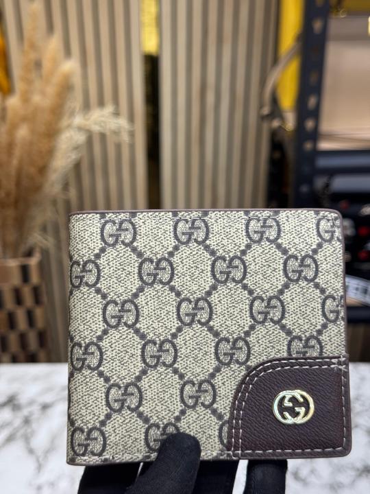 Gucc_i GG Supreme Canvas Bi-fold Wallet With Box And Dust Bag (9978-Apricot)