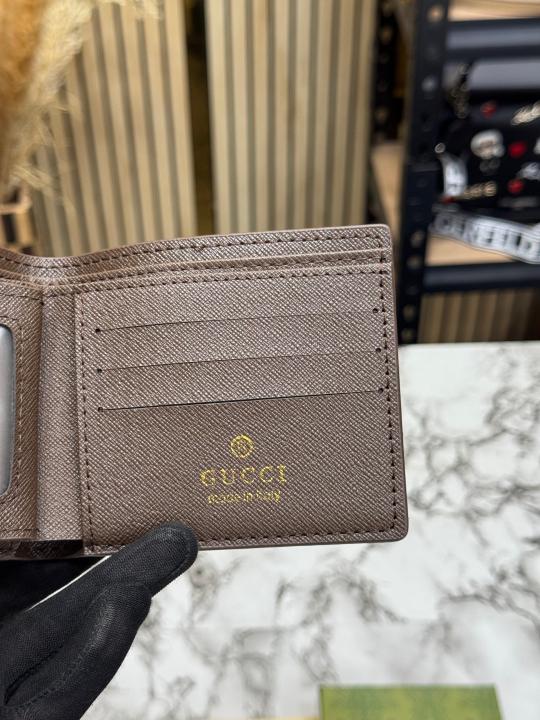 Gucc_i GG Supreme Canvas Bi-fold Wallet With Box And Dust Bag (9978-Apricot)