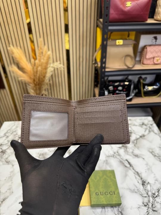 Gucc_i GG Supreme Canvas Bi-fold Wallet With Box And Dust Bag (9978-Apricot)