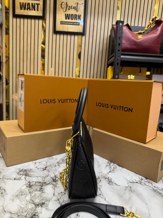 Loui_s Vuitton Mini Loop Monogram Empreinte Chain Shoulder Bag With Box & Dust Bag (Black) (M25223)