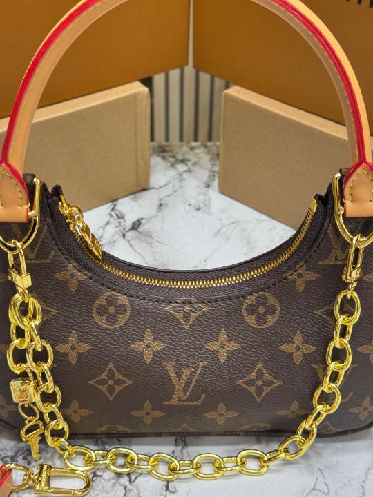 Loui Vuitton Mini Loop Monogram Empreinte Chain Shoulder Bag With Box & Dust Bag (Brown) (M25223)