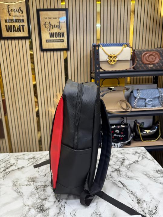 Lacost_e Bold Sporty Logo Design Premium Backpack With Dust Bag (Black-518-4)