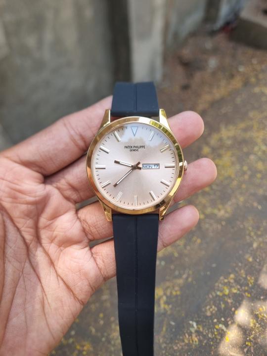 PATEK_PHILIPPE Quartz Day Date Black Gold AT426