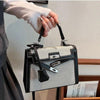 Herme_s Birkin Style 25 Textured Leather Tote Bag With Magnetic Box And Dust Bag (Black)
