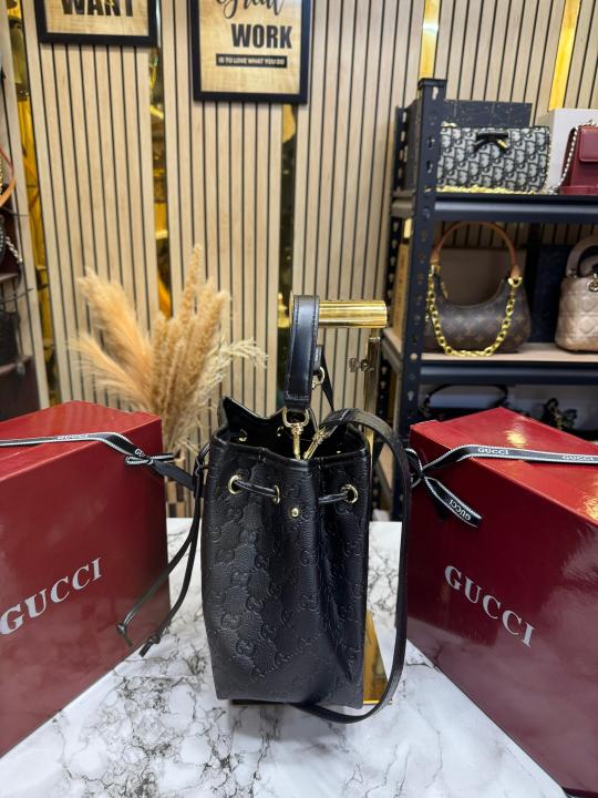 Gucc_i Ophidia GG Embossed Bucket Bag With Box (Black-2319)