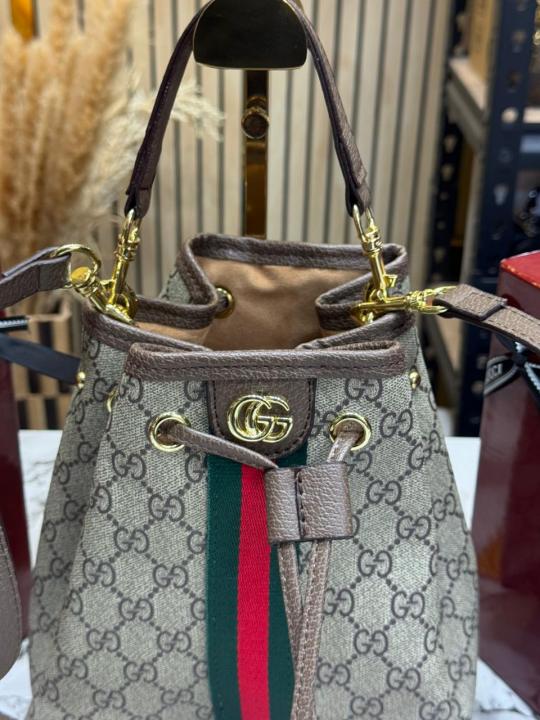 Gucc_i Ophidia GG Embossed Bucket Bag With Box (Brown -2319)