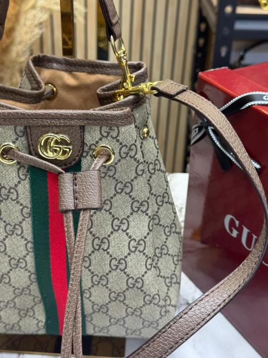 Gucc_i Ophidia GG Embossed Bucket Bag With Box (Brown -2319)