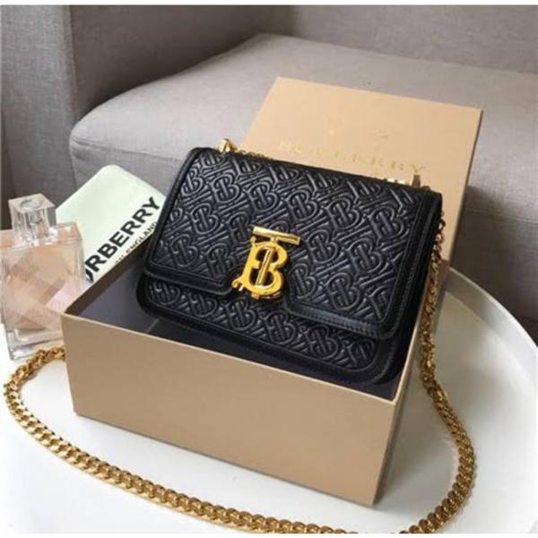 Burbberr_y tb monogram with slightly damage box and scratch logo (black) OD